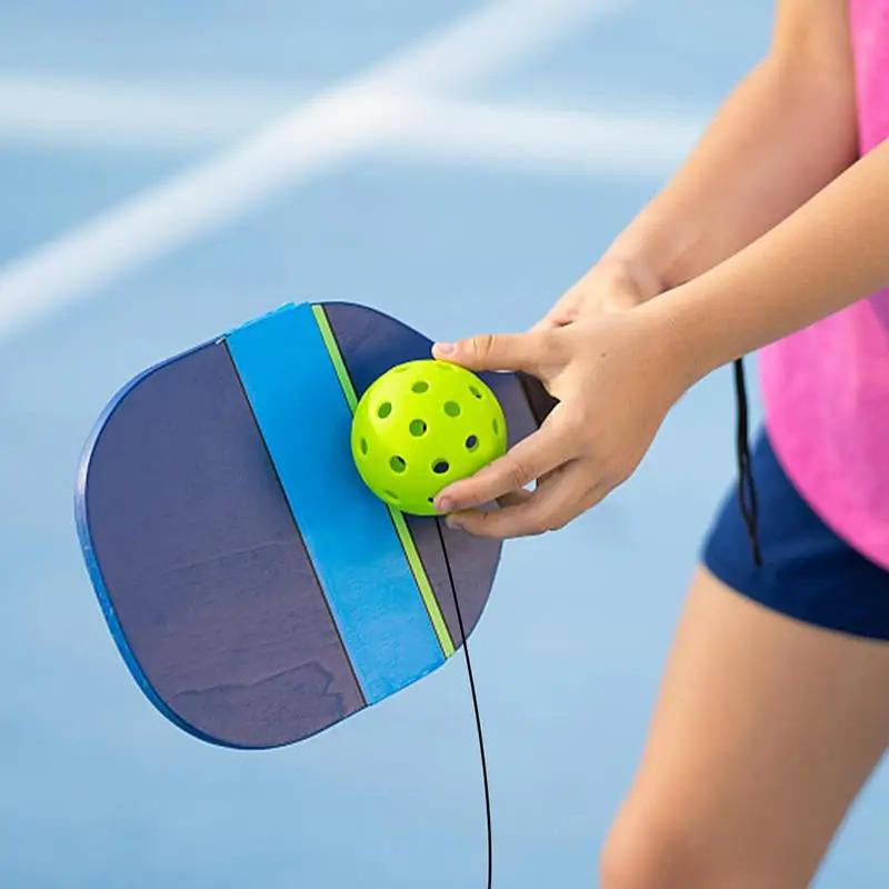 Pickleball Trainer Kit with 40-Hole Ball & Elastic Rope for Hand-Eye Coordination & Reflexes Improvement Portable Design for All Skill Levels - Training