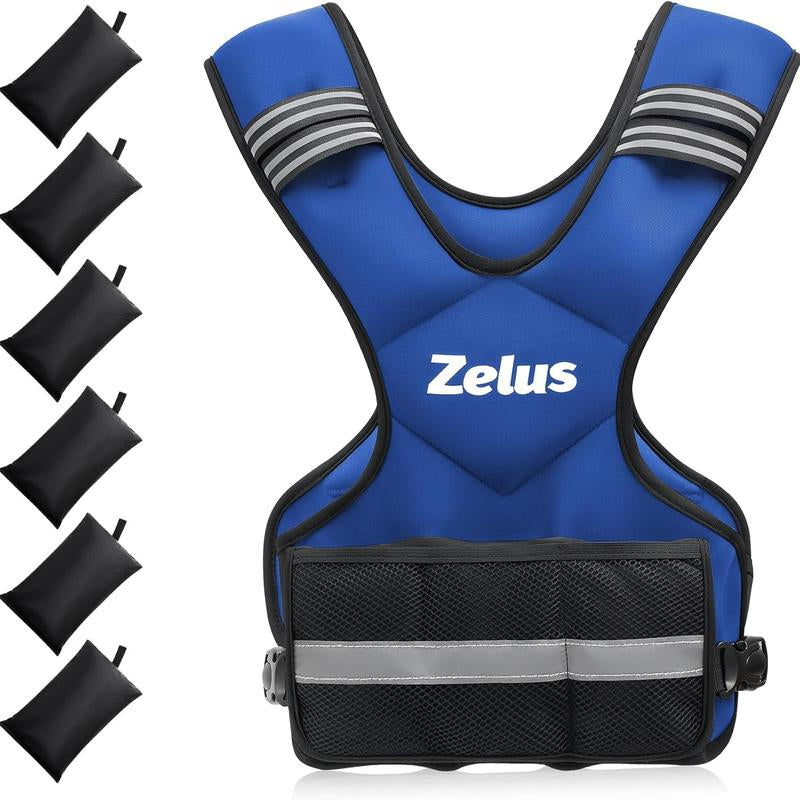 【Labor Day Sale】Zelus Weighted Vest 4-10Lb/11-20Lb/20-32Lb for Men and Women, with 6 Ironsand Weights for Workout & Running, Body Weight Training & Rucking, Gym Outfits, Fitness,Fittok Trend, Bone Health, Core & Posture Boost, All Seasons, Gift Idea
