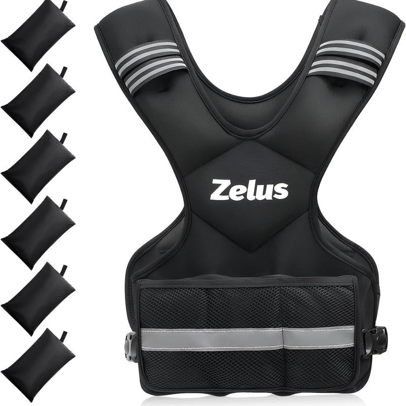 【Labor Day Sale】Zelus Weighted Vest 4-10Lb/11-20Lb/20-32Lb for Men and Women, with 6 Ironsand Weights for Workout & Running, Body Weight Training & Rucking, Gym Outfits, Fitness,Fittok Trend, Bone Health, Core & Posture Boost, All Seasons, Gift Idea