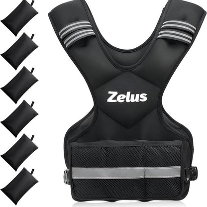 【Labor Day Sale】Zelus Weighted Vest 4-10Lb/11-20Lb/20-32Lb for Men and Women, with 6 Ironsand Weights for Workout & Running, Body Weight Training & Rucking, Gym Outfits, Fitness,Fittok Trend, Bone Health, Core & Posture Boost, All Seasons, Gift Idea