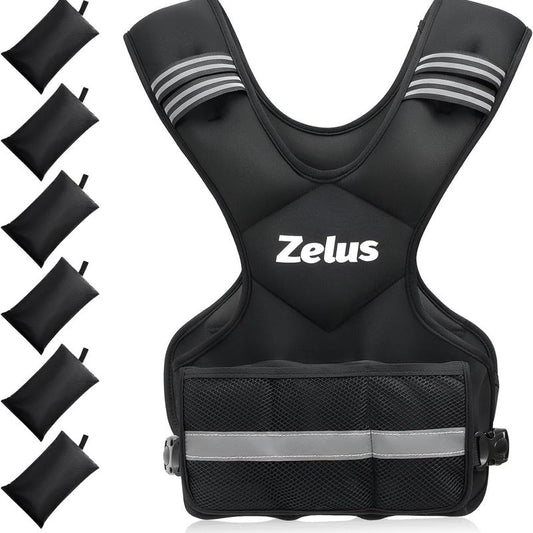 【Labor Day Sale】Zelus Weighted Vest 4-10Lb/11-20Lb/20-32Lb for Men and Women, with 6 Ironsand Weights for Workout & Running, Body Weight Training & Rucking, Gym Outfits, Fitness,Fittok Trend, Bone Health, Core & Posture Boost, All Seasons, Gift Idea