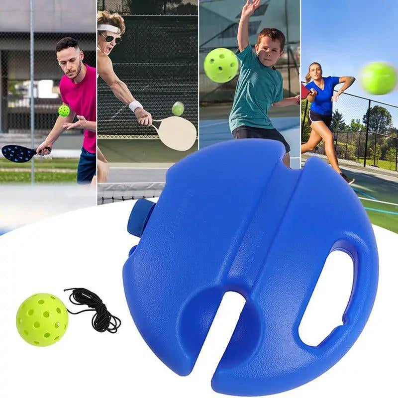 Pickleball Trainer Kit with 40-Hole Ball & Elastic Rope for Hand-Eye Coordination & Reflexes Improvement Portable Design for All Skill Levels - Training