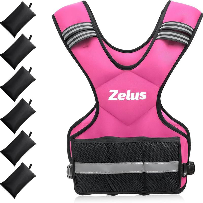 【Labor Day Sale】Zelus Weighted Vest 4-10Lb/11-20Lb/20-32Lb for Men and Women, with 6 Ironsand Weights for Workout & Running, Body Weight Training & Rucking, Gym Outfits, Fitness,Fittok Trend, Bone Health, Core & Posture Boost, All Seasons, Gift Idea