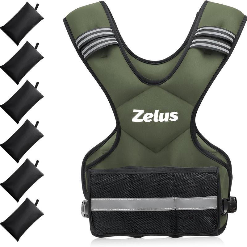 【Labor Day Sale】Zelus Weighted Vest 4-10Lb/11-20Lb/20-32Lb for Men and Women, with 6 Ironsand Weights for Workout & Running, Body Weight Training & Rucking, Gym Outfits, Fitness,Fittok Trend, Bone Health, Core & Posture Boost, All Seasons, Gift Idea