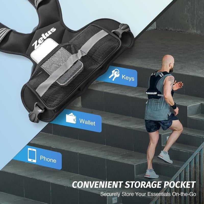 【Labor Day Sale】Zelus Weighted Vest 4-10Lb/11-20Lb/20-32Lb for Men and Women, with 6 Ironsand Weights for Workout & Running, Body Weight Training & Rucking, Gym Outfits, Fitness,Fittok Trend, Bone Health, Core & Posture Boost, All Seasons, Gift Idea