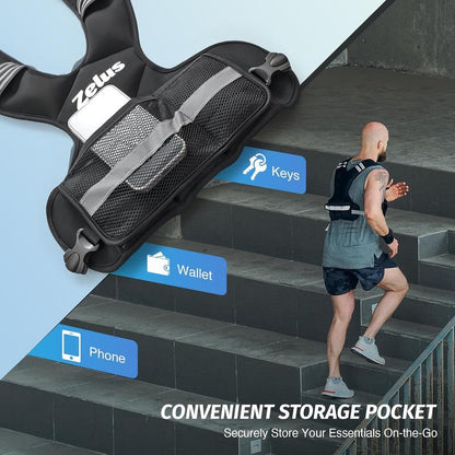【Labor Day Sale】Zelus Weighted Vest 4-10Lb/11-20Lb/20-32Lb for Men and Women, with 6 Ironsand Weights for Workout & Running, Body Weight Training & Rucking, Gym Outfits, Fitness,Fittok Trend, Bone Health, Core & Posture Boost, All Seasons, Gift Idea