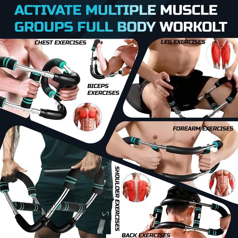 YAGUD Power Twister Bar, Arm Trainer, Adjustable 90–120Lb Resistance, Arm Chest Shoulder Trainer for Home & Gym
