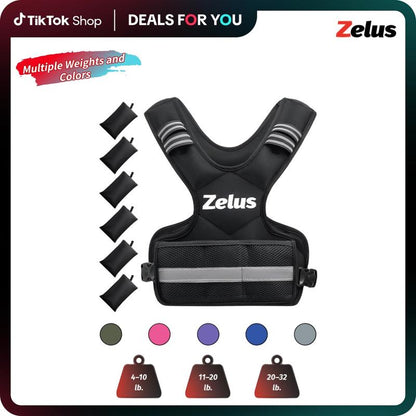 【Labor Day Sale】Zelus Weighted Vest 4-10Lb/11-20Lb/20-32Lb for Men and Women, with 6 Ironsand Weights for Workout & Running, Body Weight Training & Rucking, Gym Outfits, Fitness,Fittok Trend, Bone Health, Core & Posture Boost, All Seasons, Gift Idea