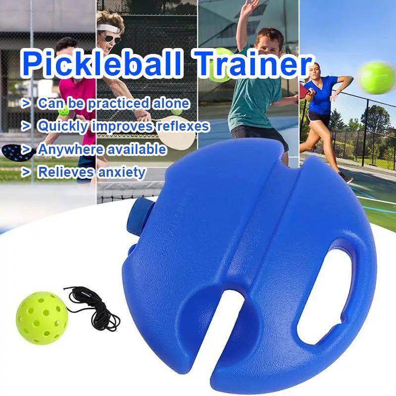 Pickleball Trainer Kit with 40-Hole Ball & Elastic Rope for Hand-Eye Coordination & Reflexes Improvement Portable Design for All Skill Levels - Training