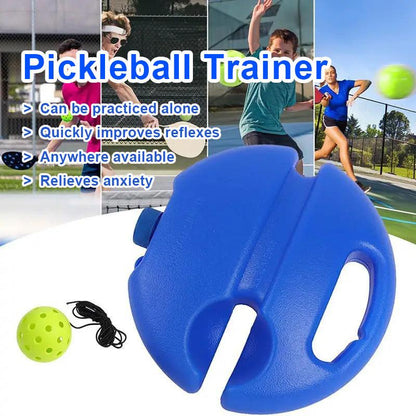 Pickleball Trainer Kit with 40-Hole Ball & Elastic Rope for Hand-Eye Coordination & Reflexes Improvement Portable Design for All Skill Levels - Training