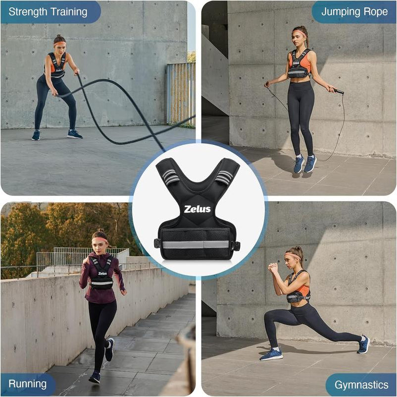 【Labor Day Sale】Zelus Weighted Vest 4-10Lb/11-20Lb/20-32Lb for Men and Women, with 6 Ironsand Weights for Workout & Running, Body Weight Training & Rucking, Gym Outfits, Fitness,Fittok Trend, Bone Health, Core & Posture Boost, All Seasons, Gift Idea