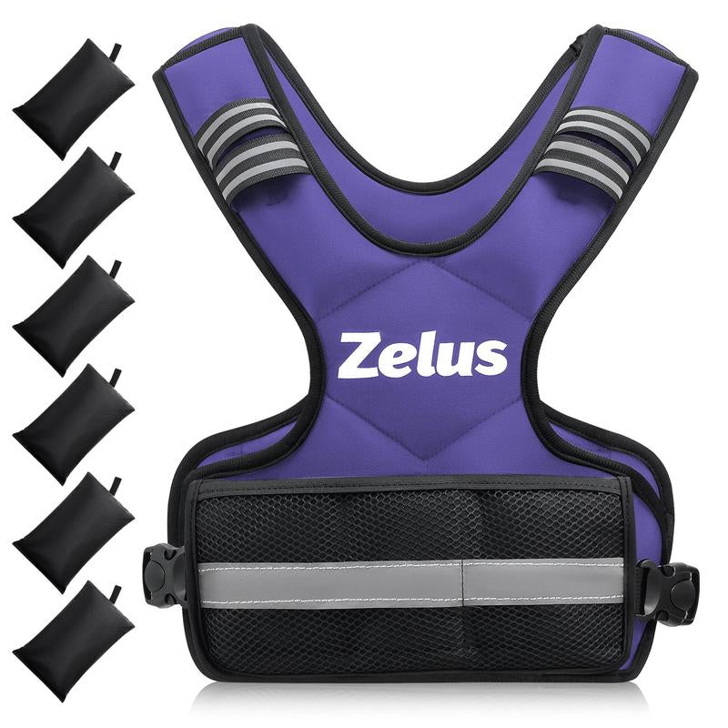 【Labor Day Sale】Zelus Weighted Vest 4-10Lb/11-20Lb/20-32Lb for Men and Women, with 6 Ironsand Weights for Workout & Running, Body Weight Training & Rucking, Gym Outfits, Fitness,Fittok Trend, Bone Health, Core & Posture Boost, All Seasons, Gift Idea