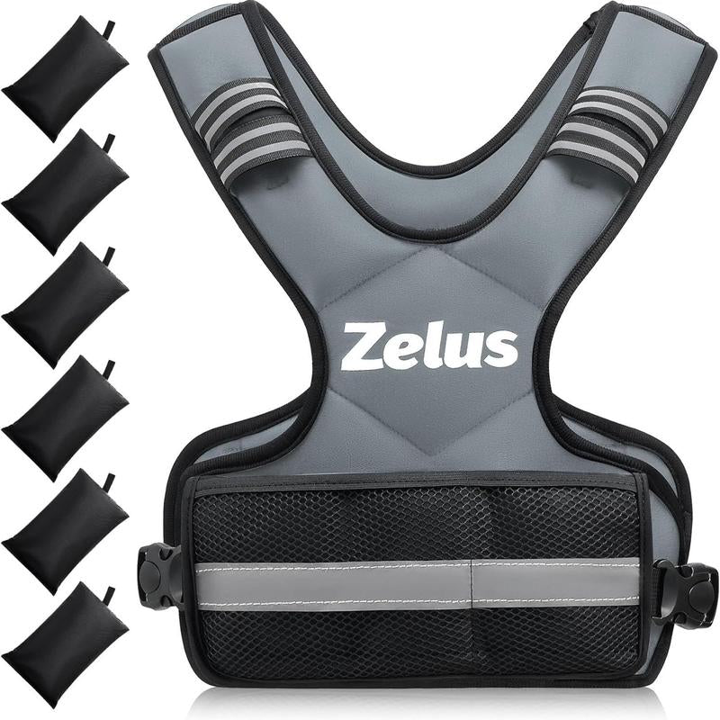 【Labor Day Sale】Zelus Weighted Vest 4-10Lb/11-20Lb/20-32Lb for Men and Women, with 6 Ironsand Weights for Workout & Running, Body Weight Training & Rucking, Gym Outfits, Fitness,Fittok Trend, Bone Health, Core & Posture Boost, All Seasons, Gift Idea