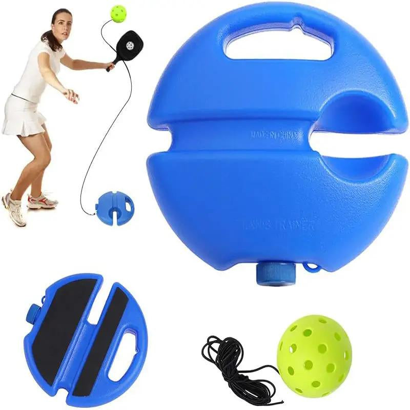 Pickleball Trainer Kit with 40-Hole Ball & Elastic Rope for Hand-Eye Coordination & Reflexes Improvement Portable Design for All Skill Levels - Training