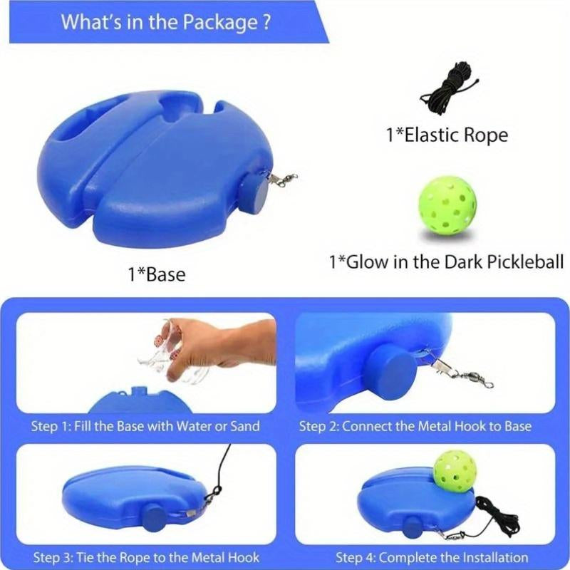 Pickleball Trainer Kit with 40-Hole Ball & Elastic Rope for Hand-Eye Coordination & Reflexes Improvement Portable Design for All Skill Levels - Training